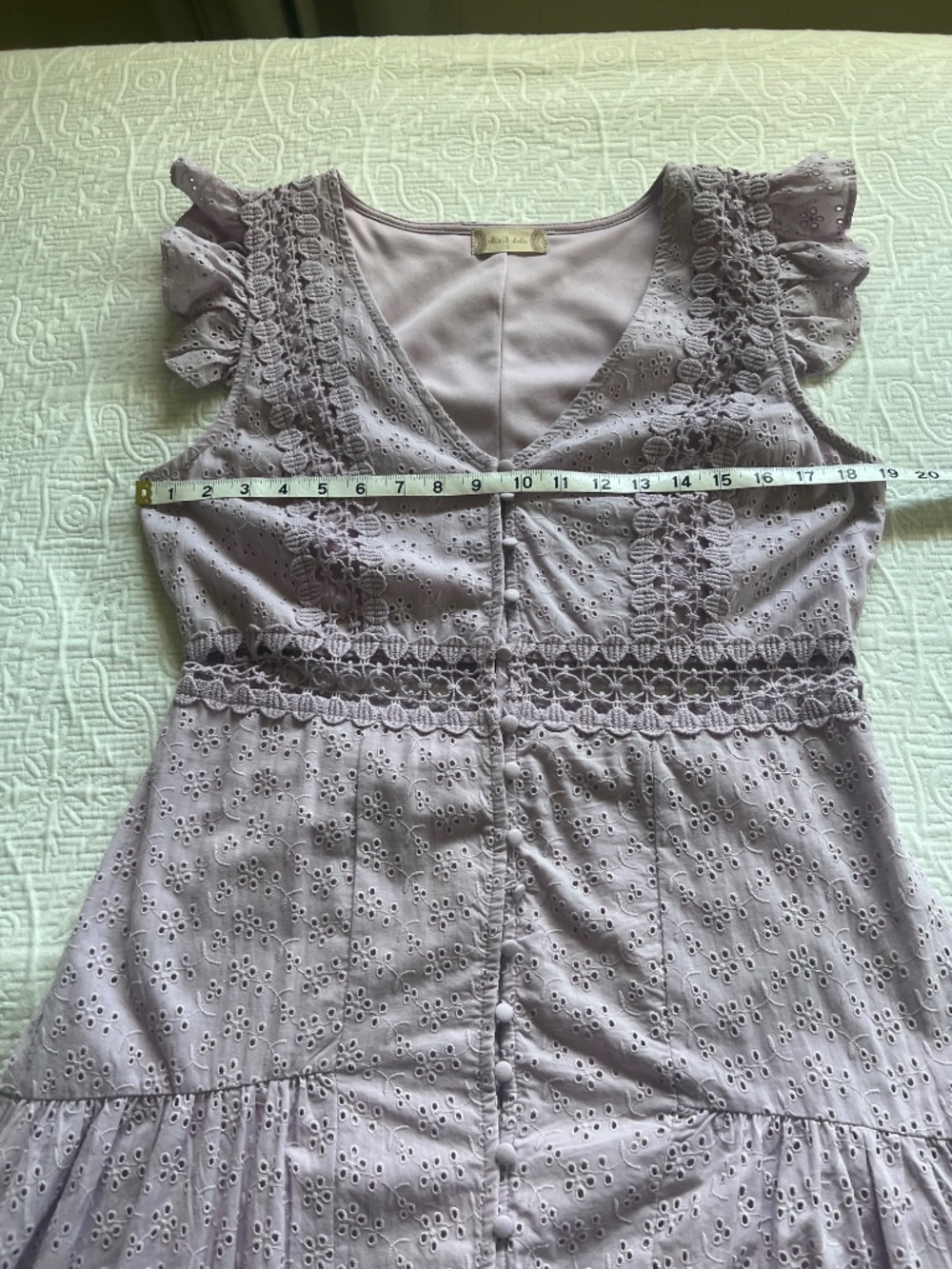 Lilac eyelet Altered State dress size large - Picture 14 of 14